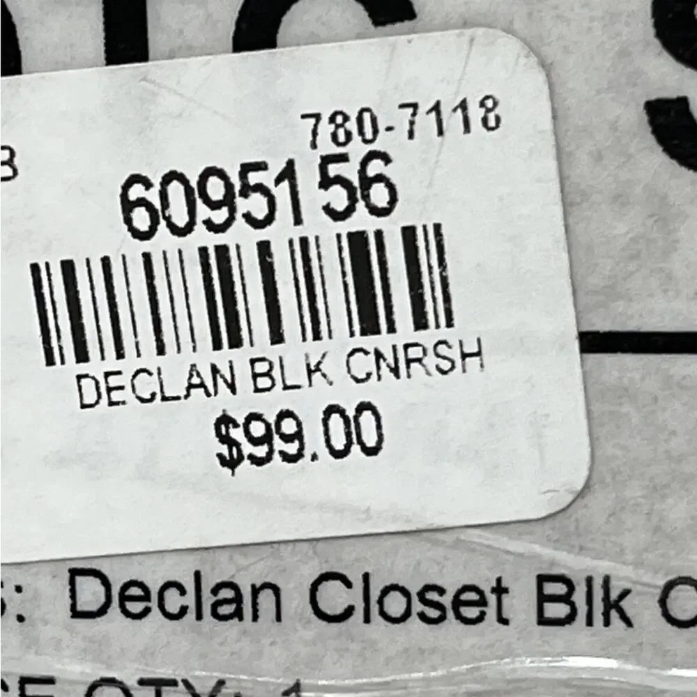 Pottery Barn DECLAN Corner Shelf Retired BLACK New in Box Sealed W/Hardware